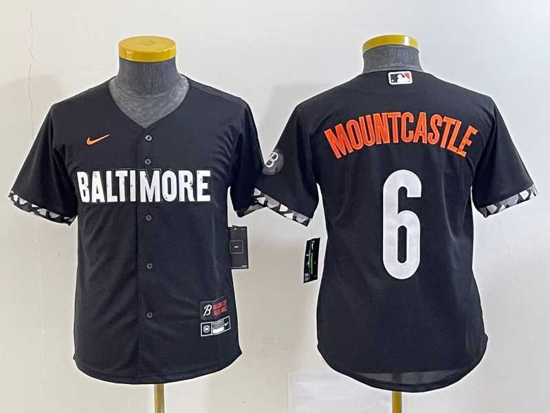Youth Baltimore Orioles #6 Ryan Mountcastle Black 2023 City Connect Cool Base Stitched Jersey->mlb youth jerseys->MLB Jersey